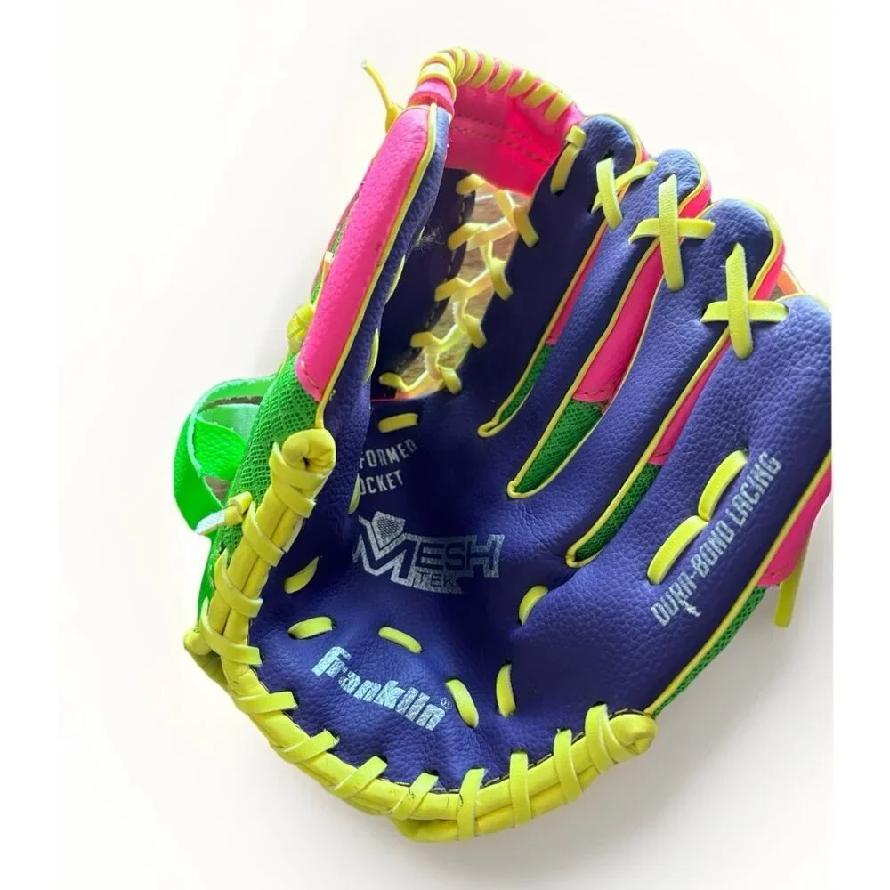 Franklin Girls baseball Glove Mesh Tek 9.5 22814 Multicolored RHT Youth Sports